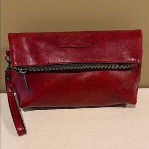 Patricia Nash Valerie Foldover Clutch Wristlet in red